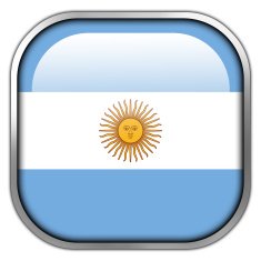 Argentina Flag square glossy button