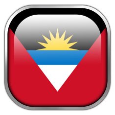 Antigua and Barbuda Flag square glossy button