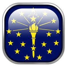 Indiana State Flag square glossy button