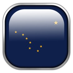 Alaska State Flag square glossy button