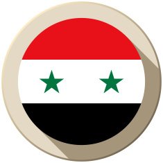 Syria Flag Button Icon Modern