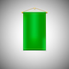 Green pennant on white background