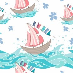 Sea seamless pattern N19