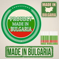 Made in Bulgaria stamp and labels