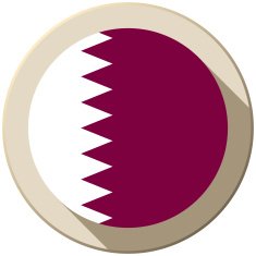 Qatar Flag Button Icon Modern