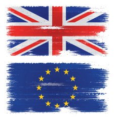 united kingdom and european union flags