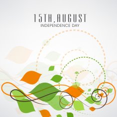 Independence Day greetiing card decorated with beautiful floral design