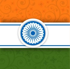 Stylish Indian national flag decorated with floral design