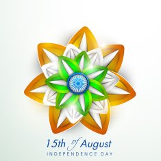 Flower in tricolors with Ashoka Wheel for Independence Day celebrations