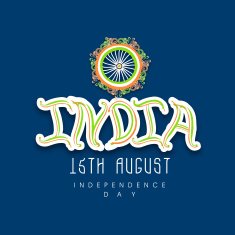 Independence Day celebration concept with stylish text India