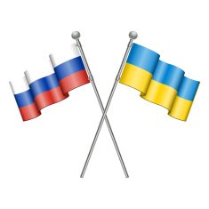 Flags of Ukraine and Russia N2