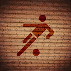 football player Flat modern web button and space for your N2