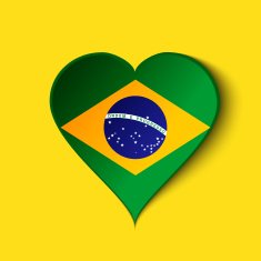 Brazil Heart icon with Brazilian Flag