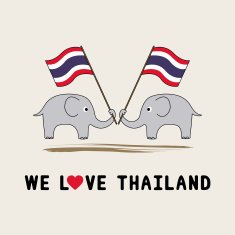 Two elephants hold Thai flag1