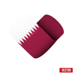 Flag icon in the form of heart I love Qatar