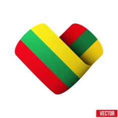 Flag icon in the form of heart I love Lithuania