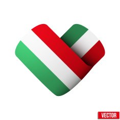 Flag icon in the form of heart I love Hungary