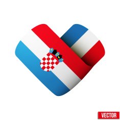 Flag icon in the form of heart I love Croatia