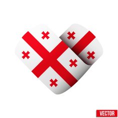 Flag icon in the form of heart I love Georgia