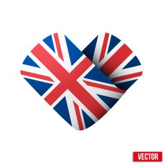 Flag icon in the form of heart I love United