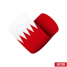 Flag icon in the form of heart I love Bahrain