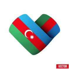 Flag icon in the form of heart I love Azerbaijan