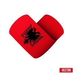Flag icon in the form of heart I love Albania