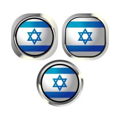Israel Flag Button N2