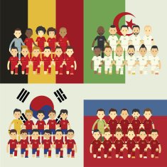 Football team and flag Group H