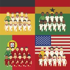 Football team and flag Group G