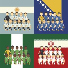 Football team and flag Group F
