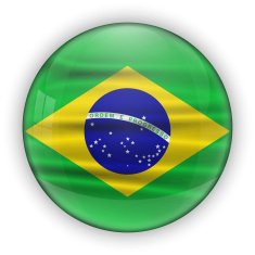 Brazil Flag Glossy Button world football