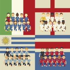 Football team and flag Group D