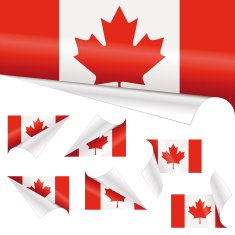 Canadian Flags behind Curled Paper