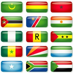 Africa (M-S) Rectangular Flags