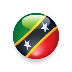 World Flag Button Saint Kitts and Nevis