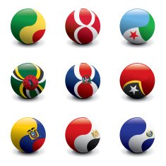 Group of Crystal Ball Flags N23