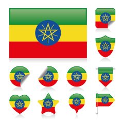Ethiopia flag set
