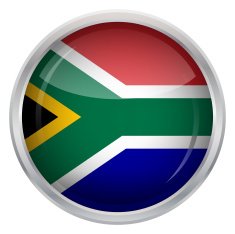 Glossy Button - Flag of South Africa N4