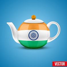 Indian ceramic teapot Vector illustration