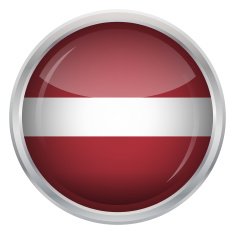 Glossy Button - Flag of Latvia N4