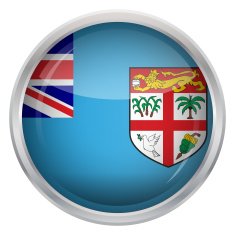 Glossy Button - Flag of Fiji N4