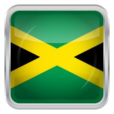 Glossy Button - Flag of Jamaica N3
