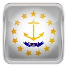 Glossy Button - Flag of Rhode Island N4