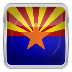 Glossy Button - Flag of Arizona N4
