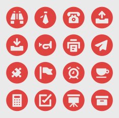 Office stuff icons - Bold Circle N2