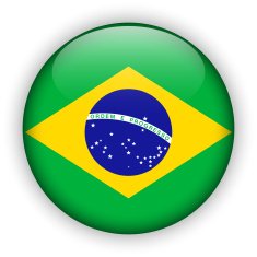 Brazil Flag Glossy Button world football N2