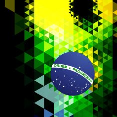 abstract style brazil flag