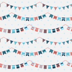 Colorful pattern with bunting and garland N3
