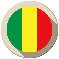 Mali Flag Button Icon Modern